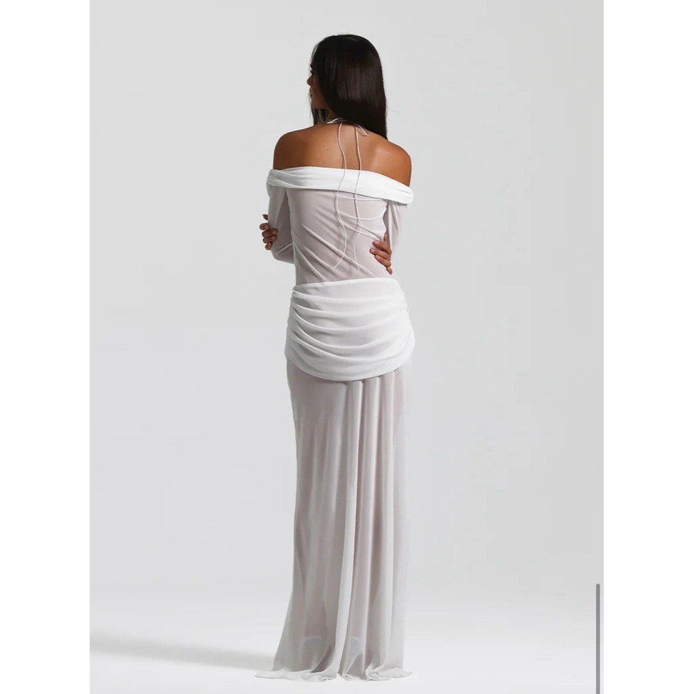 NWT Natalie Rolt Emily Gown White Size 1 (US Size 4) sheer - Picture 3 of 12